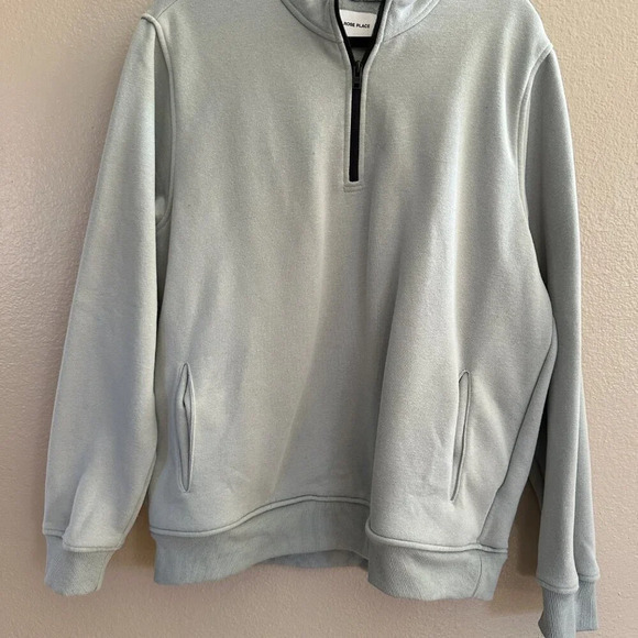 Melrose Place Light Green Montana Quarter Zip Sweatshirt Size Large - Picture 5 of 7